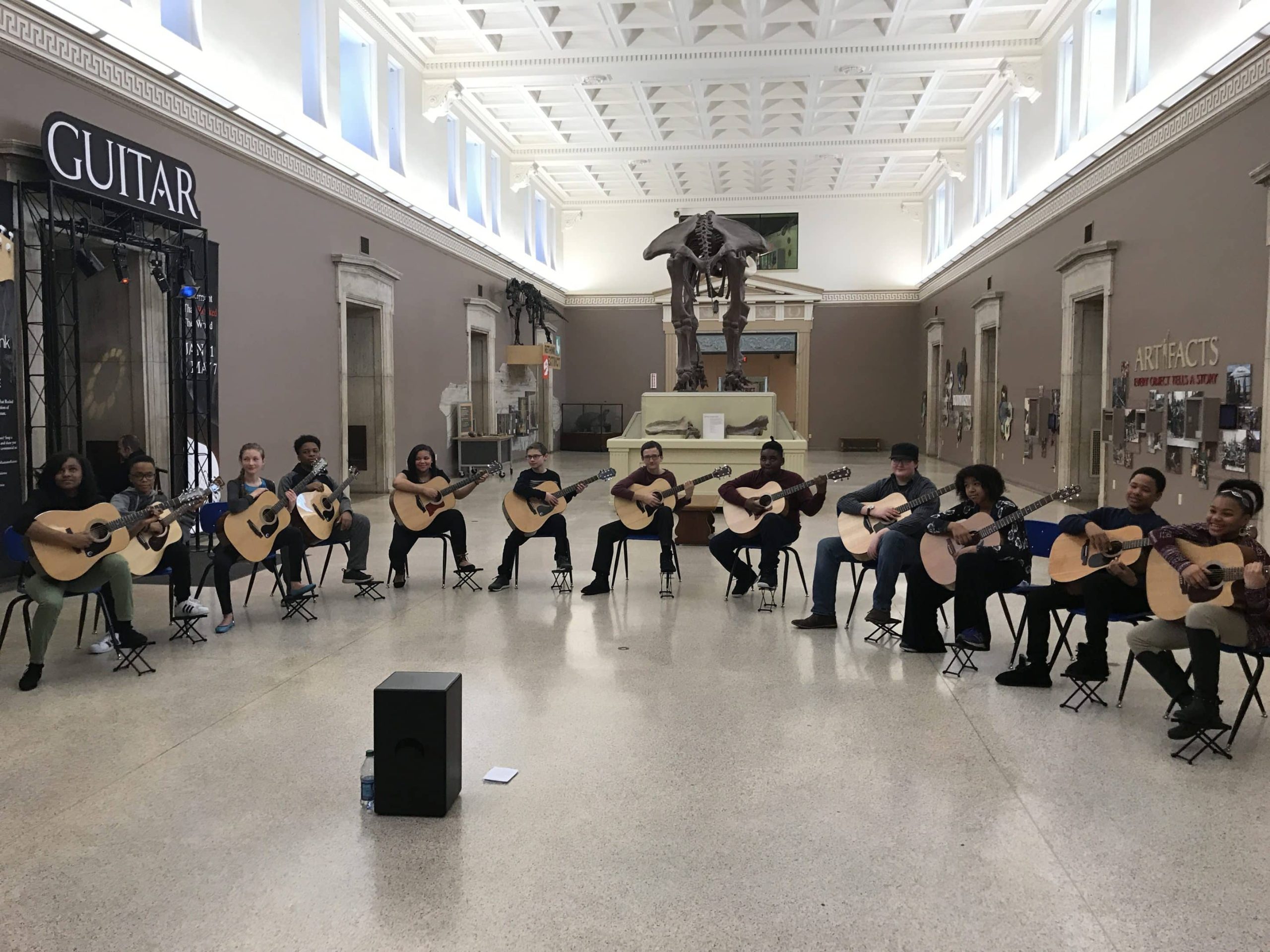 7th & 8th graders got to play guitar at the Buffalo Science Museum