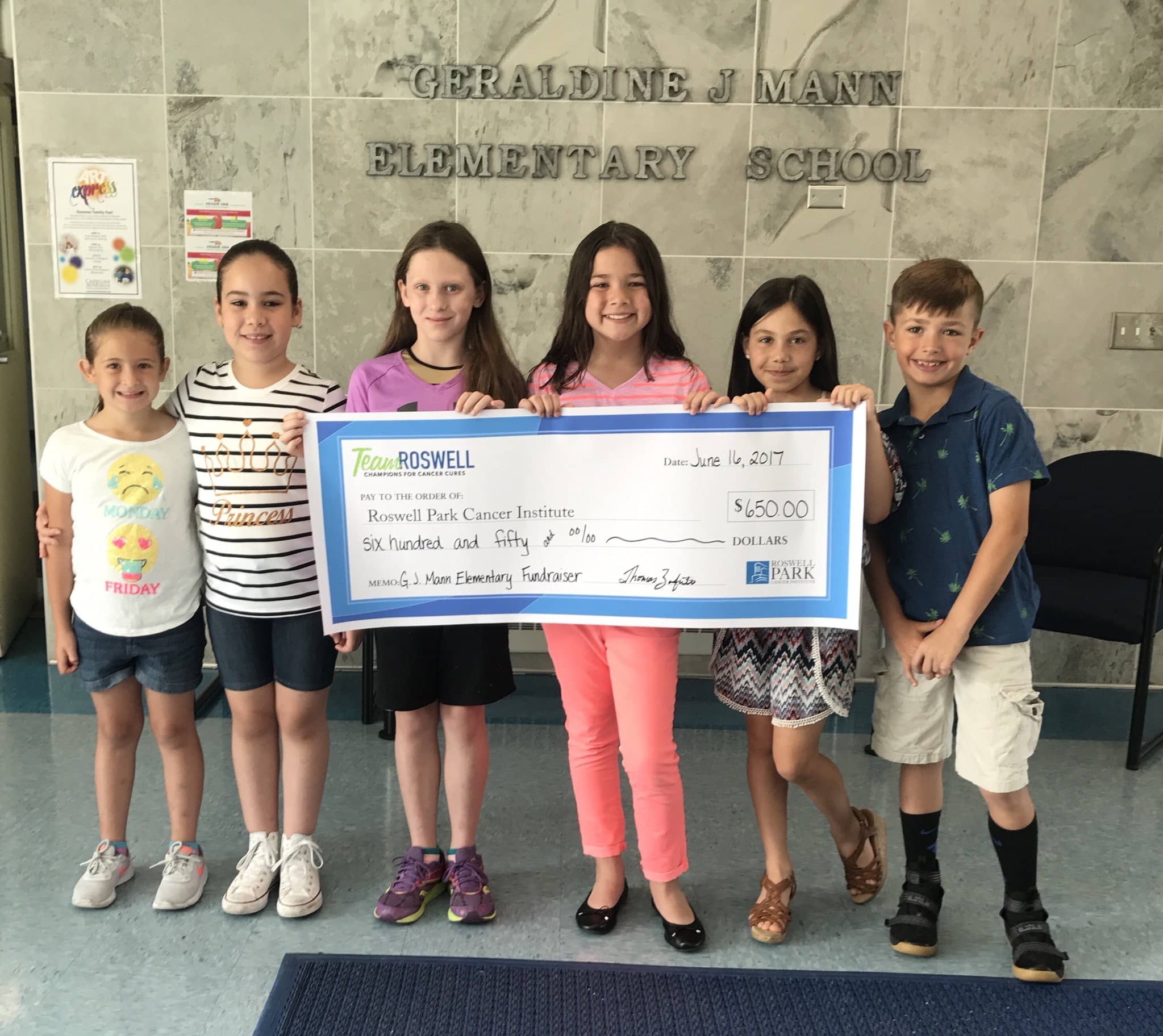 Falls kids go above and beyond for Roswell Park!