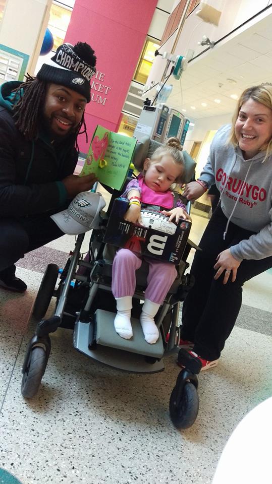 This Buffalonian won the Super Bowl and now – he’s visiting sick kids – even giving one his game ball.