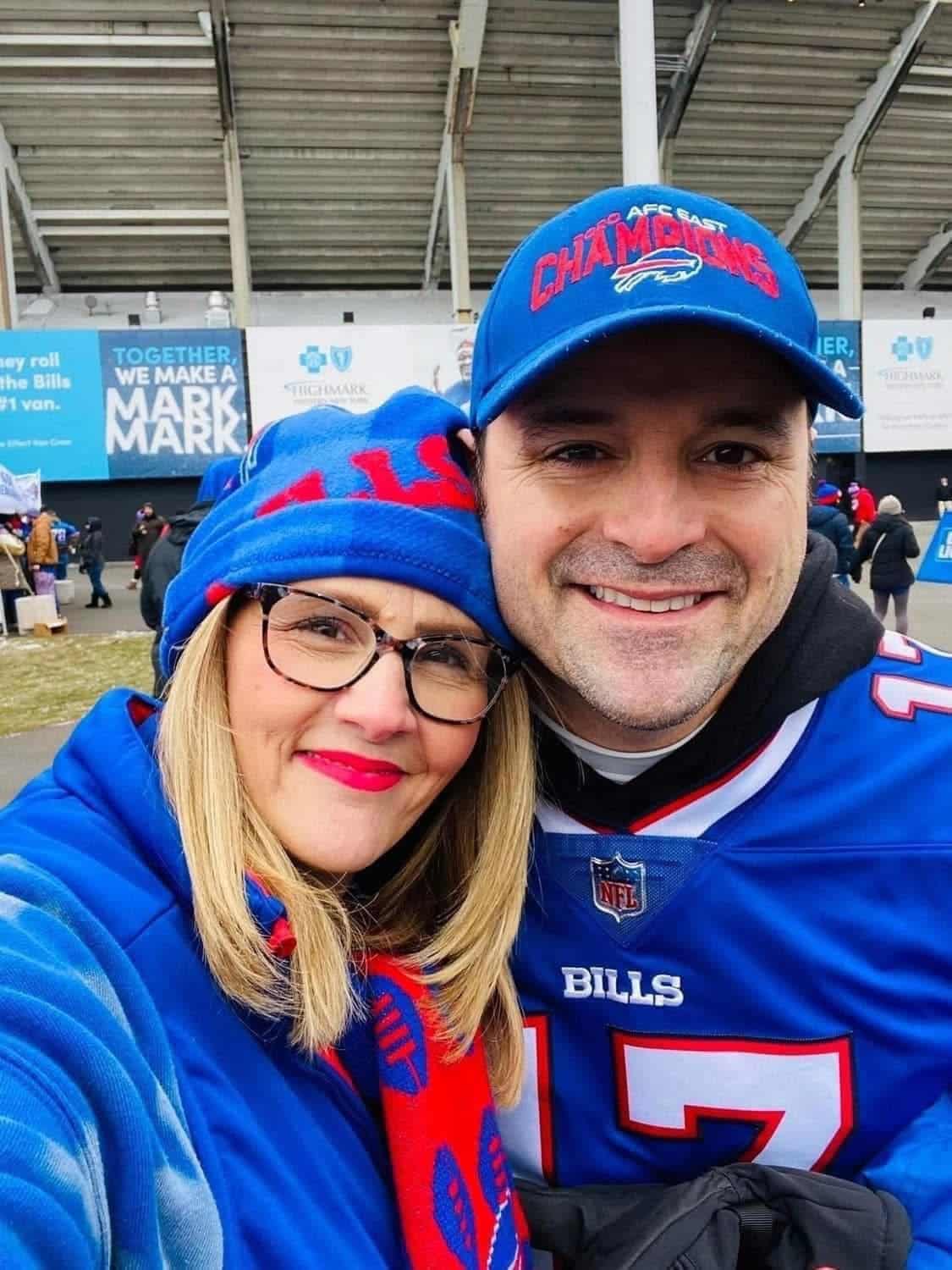 Mary and Scott Celani together in Buffalo Bills gear